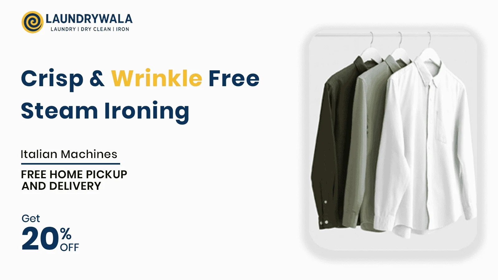 Laundrywala Solapur offer on ironing flat 20% OFF